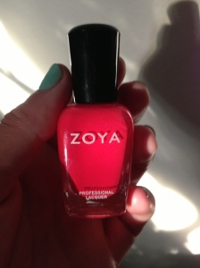 Zoya's hot pink color called Ali. Dries surprisingly matte, Looks great with a tan!